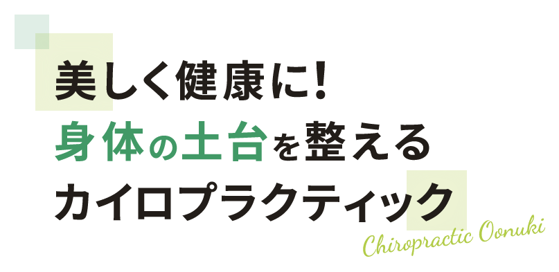 美しく健康に！身体の土台を整えるカイロプラクティック